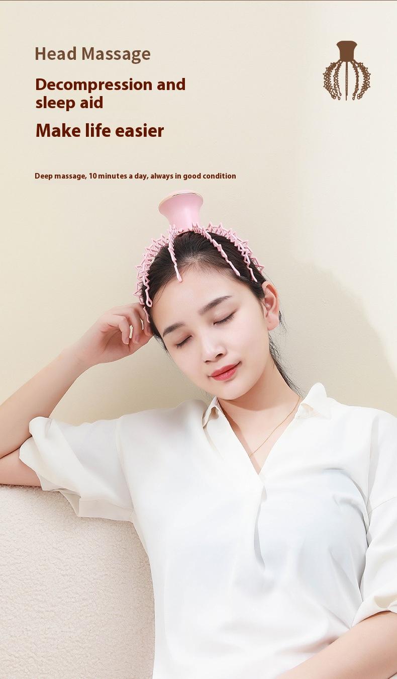 Product Introduction of Electric Head Massager Octopus Household Smart Head Therapy Machine Head Massage Instrument 10