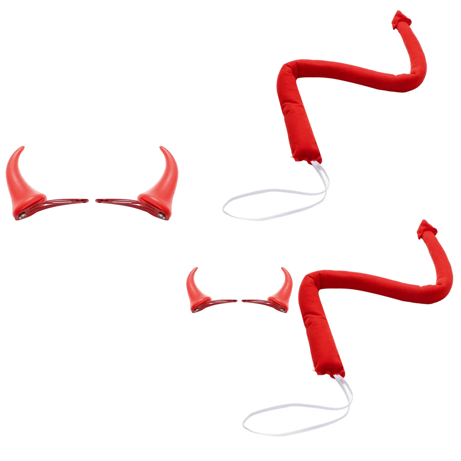 TiaoBug Halloween Hair Clips Accessories Devil Tail Devil Horn Hair Clip Pins for Halloween Costumes Decorations