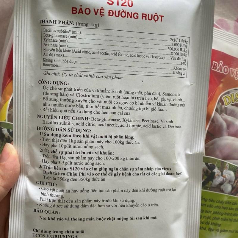 Bảo vệ đường ruột 100g chống tiêu chảy, giúp phát triển hệ thống vi nhung mao, tăng đề kháng, phân heo khô đẹp giảm mùi hôi 3