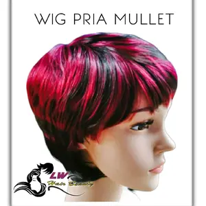 Wig Pria Mulllet Merah