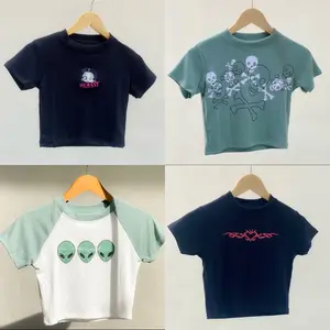 CROP TOP RIB WANITA KM COLLECTION PART DUA Baju Motif Atasan Pendek Nyaman