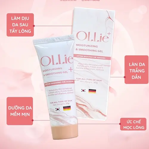Kem tẩy lông OLLIE + Kem Dưỡng Da, tẩy lông vùng kín, nách, tay, chân, triệt lông an toàn không đau rát dung tích 50ml Không chứa silicon Hữu cơ Axit amin Không mùi Cho Bé kem tẩy