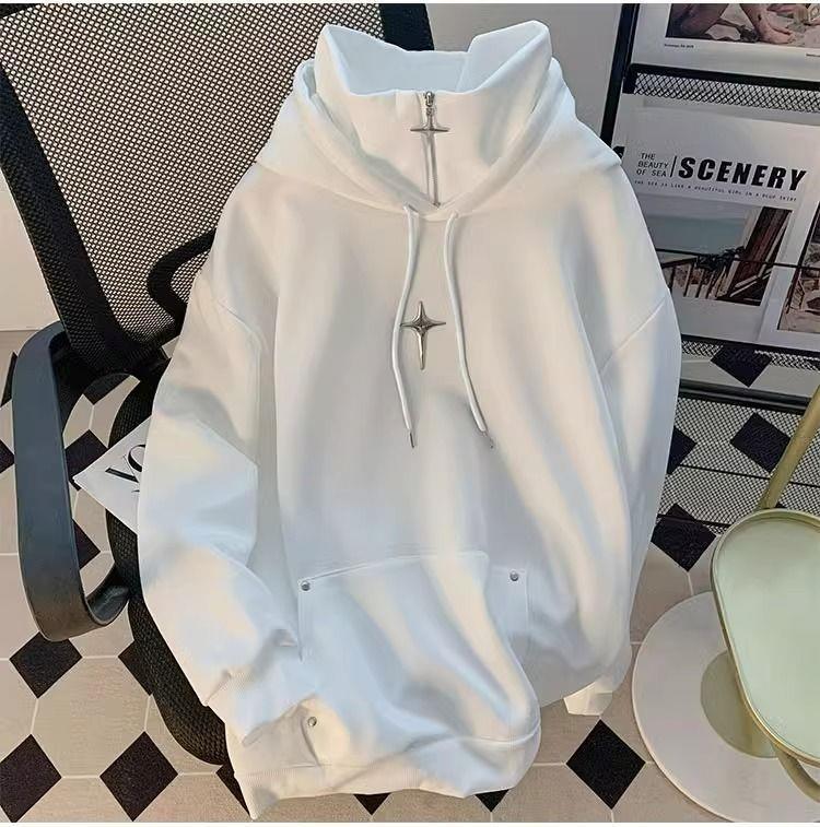 Product Introduction of Áo Len Có Mũ Trùm Đầu Cổ Lọ, Thương Hiệu Thời Trang Thiết Kế Pu Shuai, Dành Cho Nam Và Nữ, Xu Hướng Thường Ngày Thích Hợp Cho Mùa Thu Và Mùa Đông, Ins Dễ Phối Đồ, Áo Đôi, 1 / 2 Mảnh 3