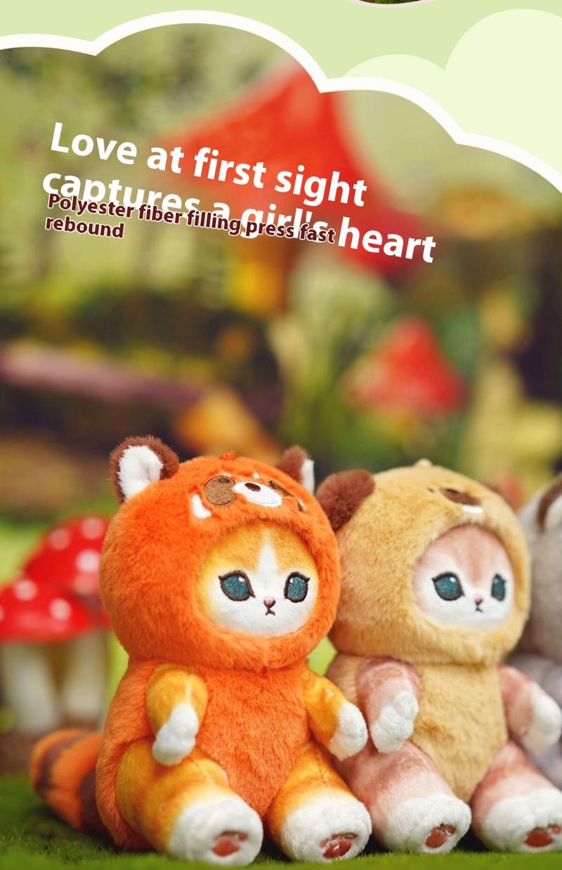 Product Introduction of mofusand plush Genuine Mofusand Long Tail Animal Series Plush Pendant Doll Cat Fu Shandi Shark Cat Doll mofusand  plush 8