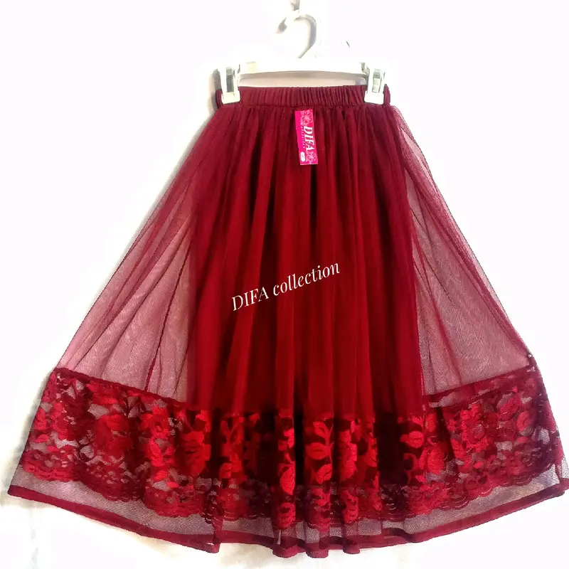 Rok renda terbaru anak TK SD umur usia 6 7 8 tahun tutu tille tulle Panjang 65 cm 5