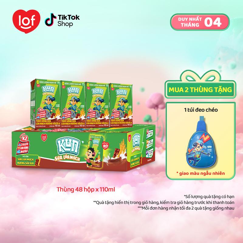 Kun Sữa socola lúa mạch thùng 48 hộp x 110ml-LS