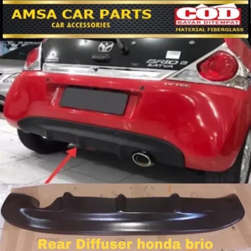 Diffuser Difuser Rear Bumper Bemper bodykit belakang Honda Brio lama old 2012 2013 2014 2015 2016 2017 2018 0