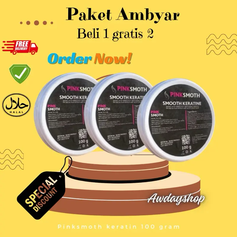 [Beli 2 gratis 1]PELURUS RAMBUT TANPA CATOK  Pinksmoth Keratin travel size 100 gram