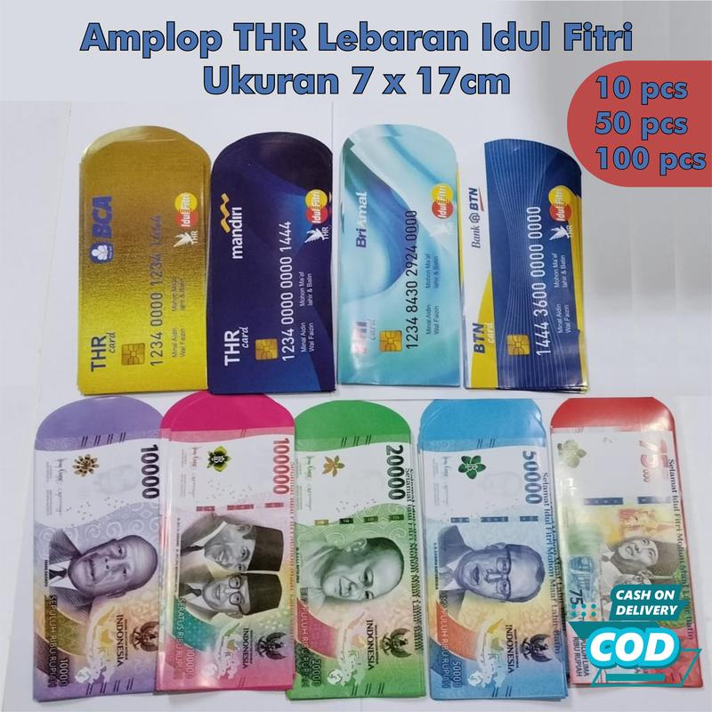 Amplop Angpao Lebaran Motif Uang Dan Kartu ATM Ukuran 7 x 17 cm 2