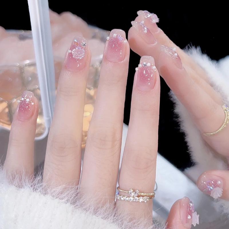 Product Introduction of In Stock Cute Princess Fake Nails 24 Bow Design Temperament Long Nail Stickers Student Fake Nails 5