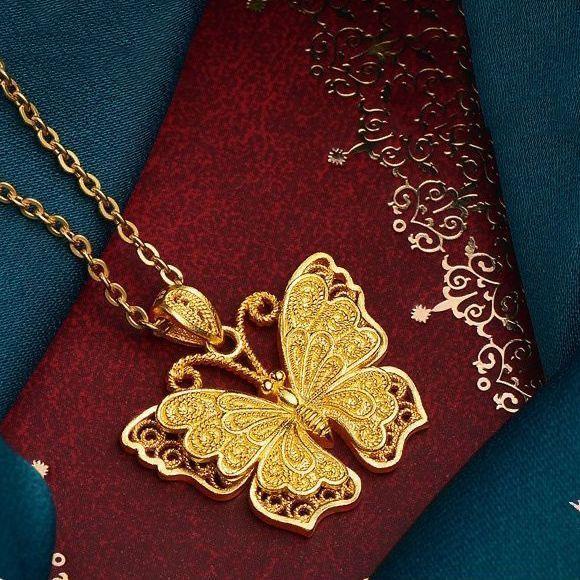 Kalung Rama-rama, Loket Emas, Rekaan Kerawang Purba, Fesyen, - TikTok ...
