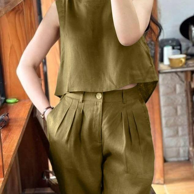  Set Đũi Cao Cấp Áo Sát Nách Quần Đũi Suông Nữ Mặc Ở Nhà Đi Chơi Mã D61 