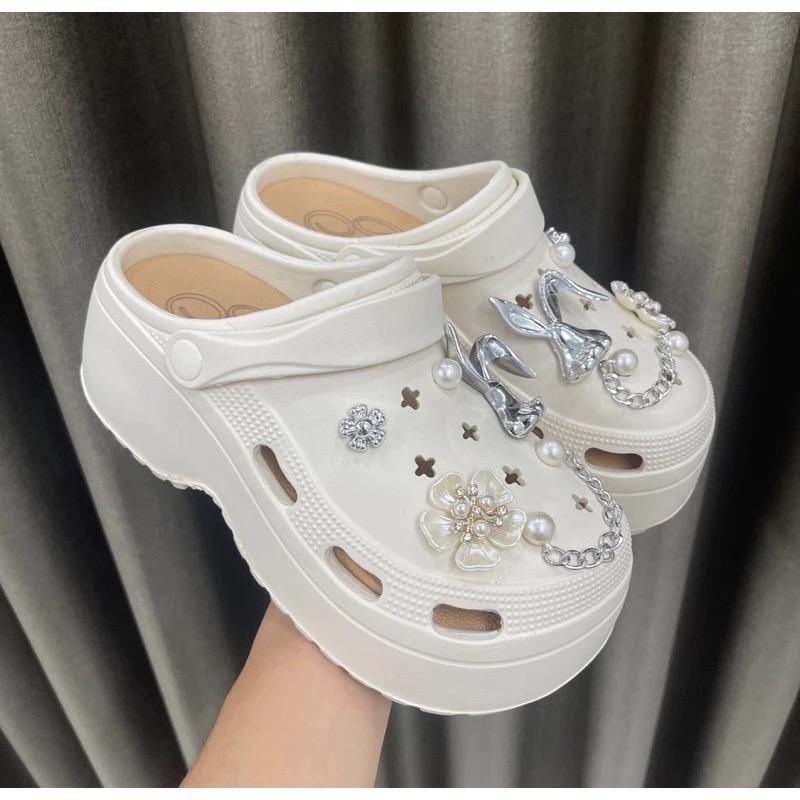 Dép sục nữ nâng đế 7cm chất liệu EVA tặng kèm bộ charm đá siêu xinh (HY188) 7