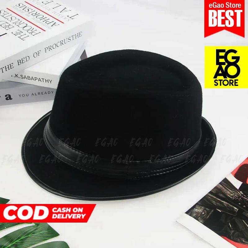 Topi Fedora Kulit Asli Pria / Topi Laken Pria Original Hat Trucker 1