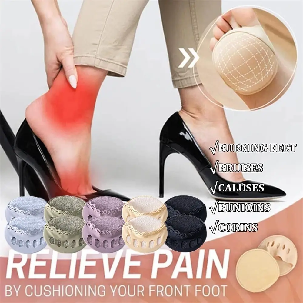Comorta 1 Pairs Fashion Foot Pain Care Half Toe Socks Fabric Comfortable Forefoot Pads Non-Slip Soft Metatarsal Pads for Summer Autumn