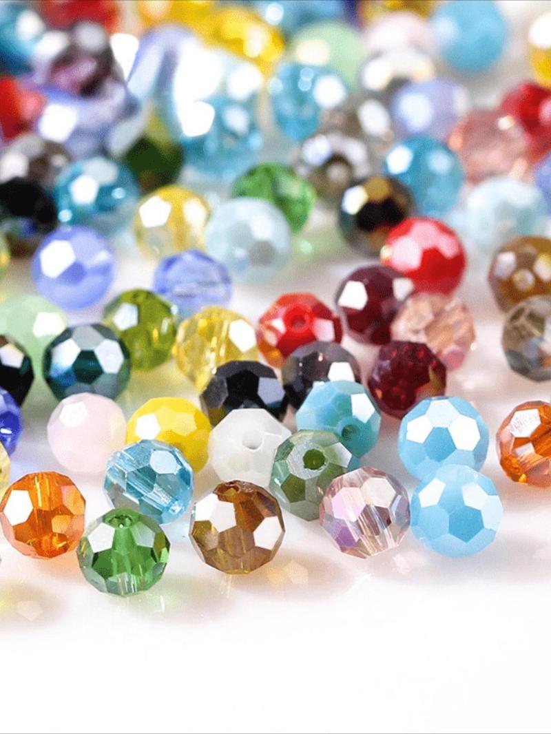 Product Introduction of Colorful Round Glass Beads, Mixed Color Beads for Jewelry Making, DIY Accessories, Colorful Crystal Beads 0