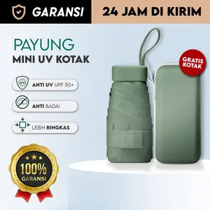 Payung Lipat Mini Anti UV Kapsul Kotak Ukuran Kecil Saku Portable Premium Umbrella Souvenir Gift Kado