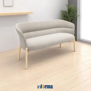 Informa Sando Kursi Lounge Fabric 2 Seater - Cokelat Muda Bangku Santai Tempat Duduk Kursi Panjang Sofa Tamu Dipan Minimalis