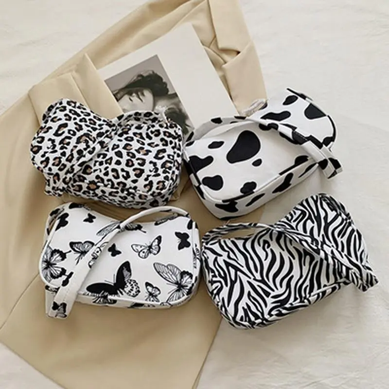 [Back To Nature]1PC Print Shoulder Underarm Bag Vintage Ladies Small Purse Handbags Casual All-match Fashion Women Square Bags