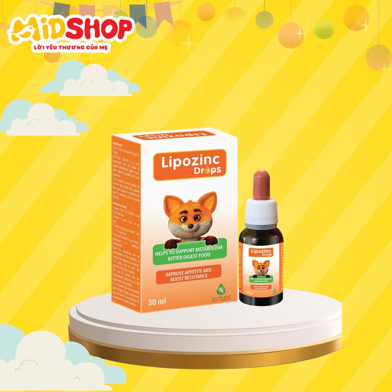 LIPOZINC DROPS 30 ML NHỎ GIỌT BỔ SUNG KẼM CHO BÉ TRẺ SƠ SINH CỦA Ý