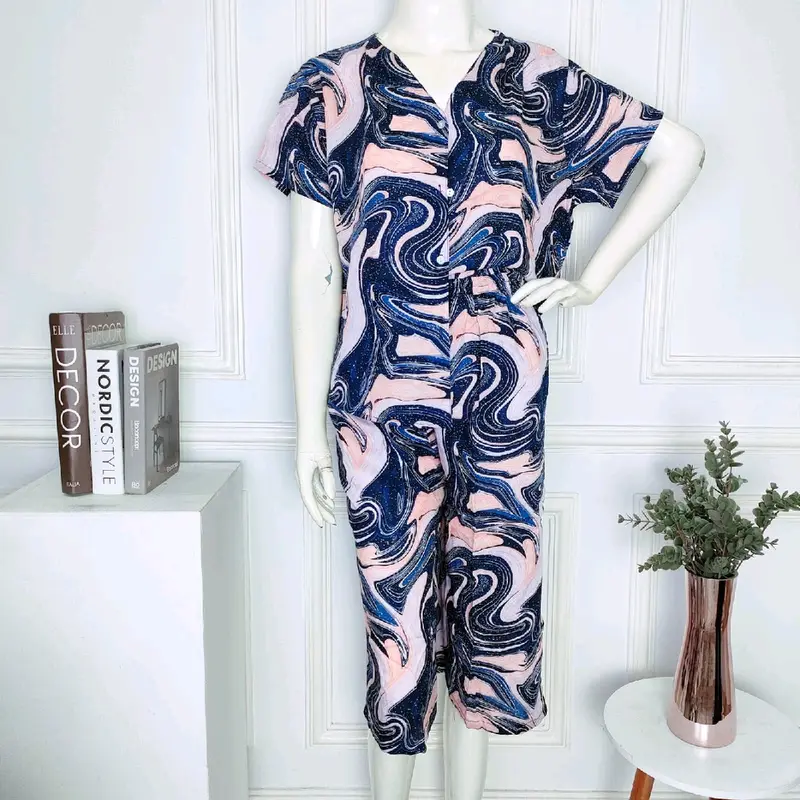 PIYAMA 7/8 BUSUI RAYON PREMIUM SETELAN BIGSIZE Celana Motif Panjang Pendek 5