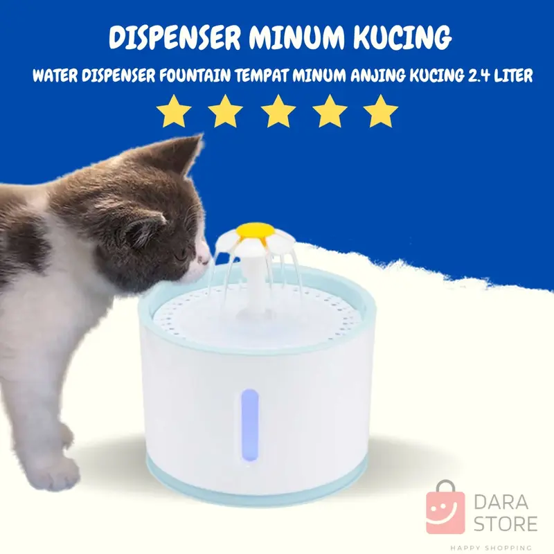 Tempat Minum Anjing Kucing Hewan Otomatis Water Pet Feeder Dispenser Galon Fountain 2.4 Liter 0