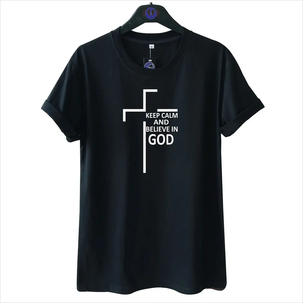 KAOS ROHANI SALIB KEEP CALM BIASA / UNISEX TSHIRT / DISTRO DESIGN Nyaman Tebal
