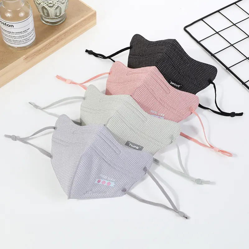 New Fashion Fine Plaid Children's Eye Protection Skin-Friendly Mask Windproof Anti-Haze Dustproof All-Match Washable Mask