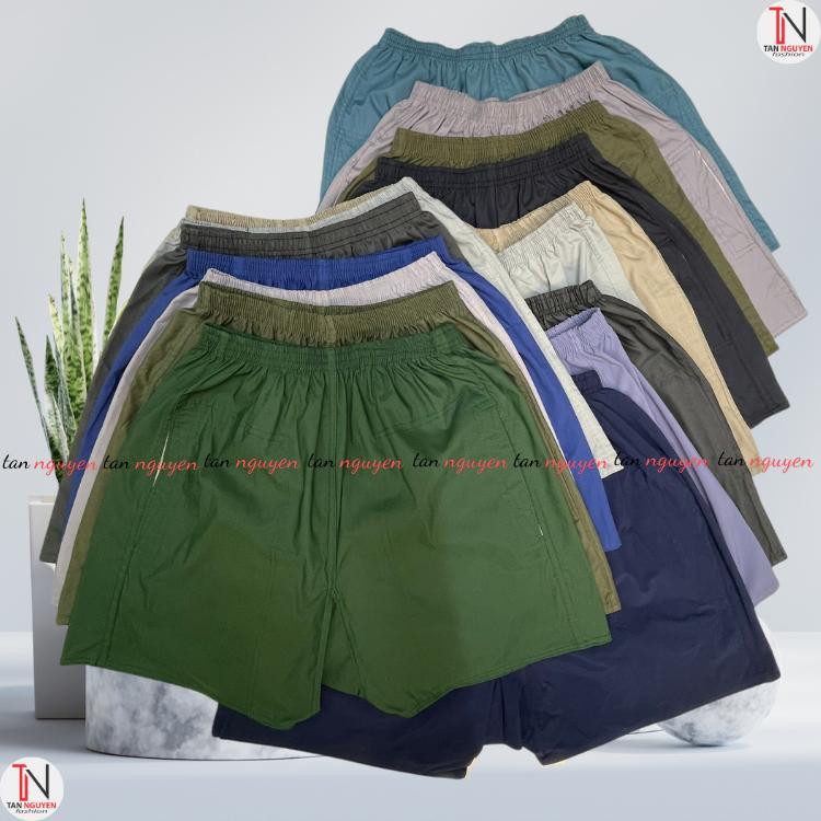  Quần đùi nam mặc nhà tannguyen store quần nam trung niên đáy tam giác 2 túi chất kate mền mại thoáng mát- Menswear 