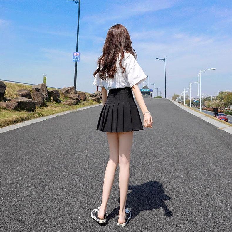 Chân Váy Xếp Ly, Màu Đen, Dành Cho Nữ, Bộ Sưu Tập Mùa Xuân Và Mùa Hè, Thiết Kế Mới, Cạp Cao, Chân Váy Bó Sát Chân Váy Chữ A Nhỏ Thích Hợp Cho Váy Học Sinh 8