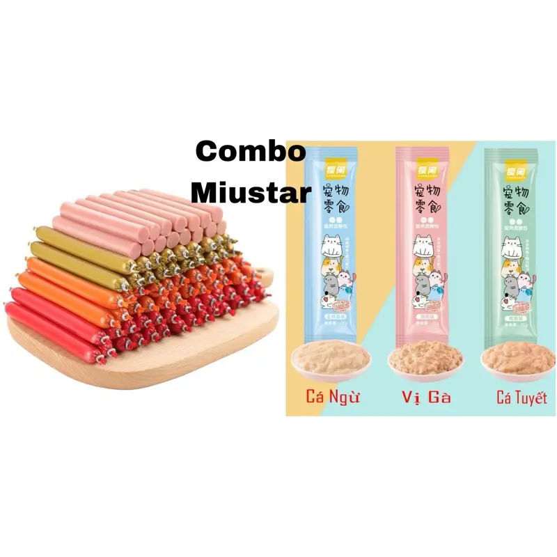 Combo 50 súp thưởng 50 xúc xích dành cho chó mèo