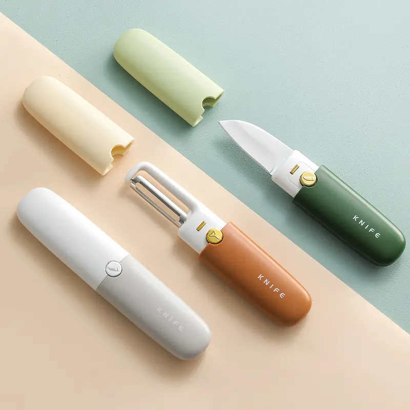 Fruit Knife Peeler Household Folding Multi-Functional Double-Headed Two-in-One Portable Apple Peeling Tool