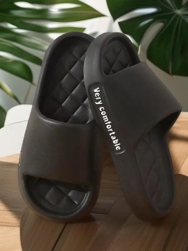 Women's Simple Style Plain Color Slides, Casual Comfortable Home Slippers, Soft Non-slip Slippers for Indoor & Outdoor Wear, Walking Shoes 3