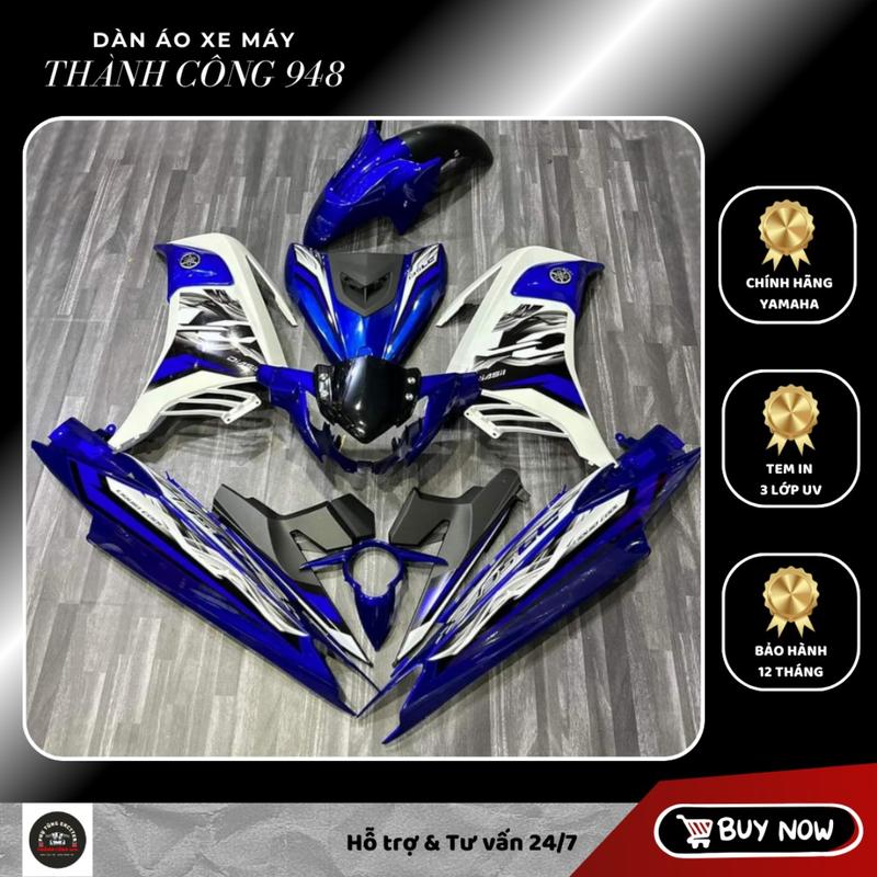  Dàn áo Exciter 135 Xanh Trắng Tem LC | Hàng Chính Hãng chuẩn đời 2011–2014 | Tặng Tem + Baga + Sticker 