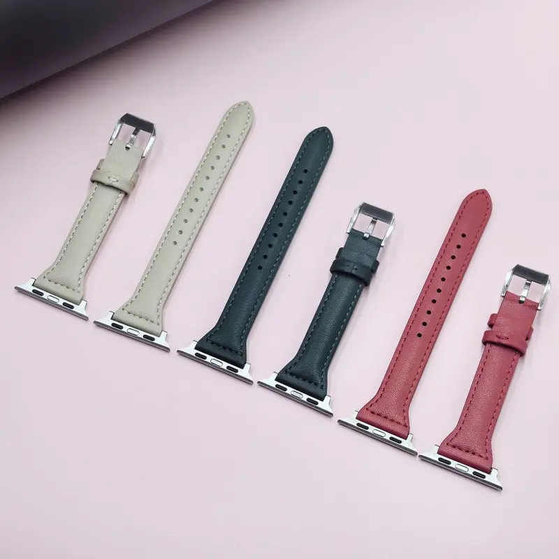 Dây đeo bằng da Microfiber cho Đồng Hồ thông minh Apple, Tương thích với S9 / 5 / 4 / 6 / Se /7/8, 49mm / 44 / 42 / 45mm, IWatch Ultra / 2 38mm / 40 /41, Dây đeo đồng Đồng Hồ thời trang mỏng cho phụ nữ,dây đồng hồ thông minh,dây apple ultra,strap Phụ Kiện 3