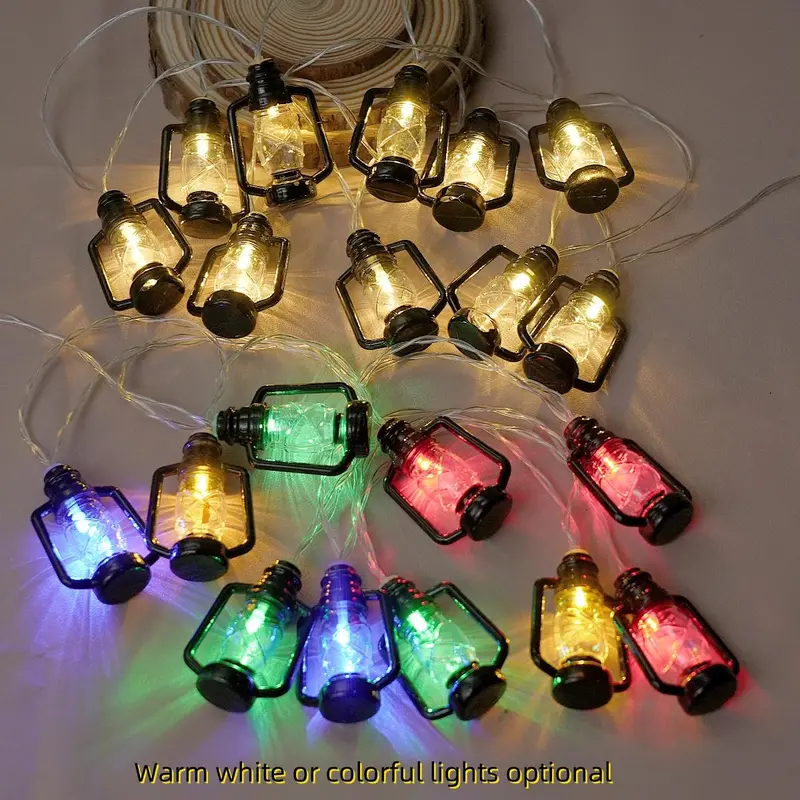 Vintage LED Light String, AA Batteries Required LED Light String, Decorative Light for Indoor & Outdoor, Home Decor 0