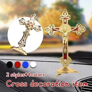 1PC salib mini katolik 4 pilihan warna 8 cm / 14 cm - Alloy  kualitas / salib duduk katolik