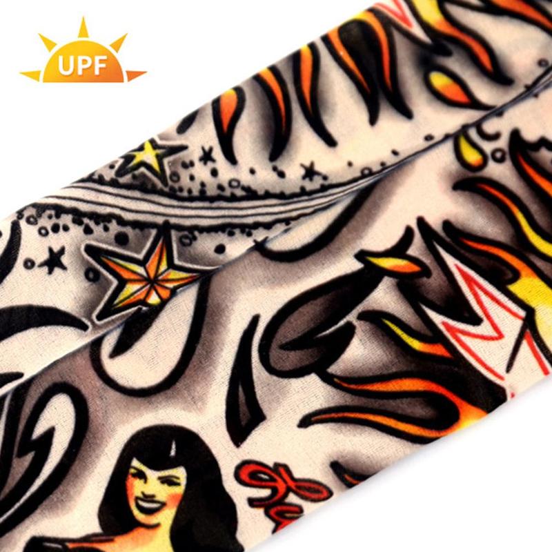 Product Introduction of Tay Áo Hình Xăm Kết Hợp, 6 Cặp, Liền Mạch, Chống Nắng, Thích Hợp Để Đạp Xe Ngoài Trời 21