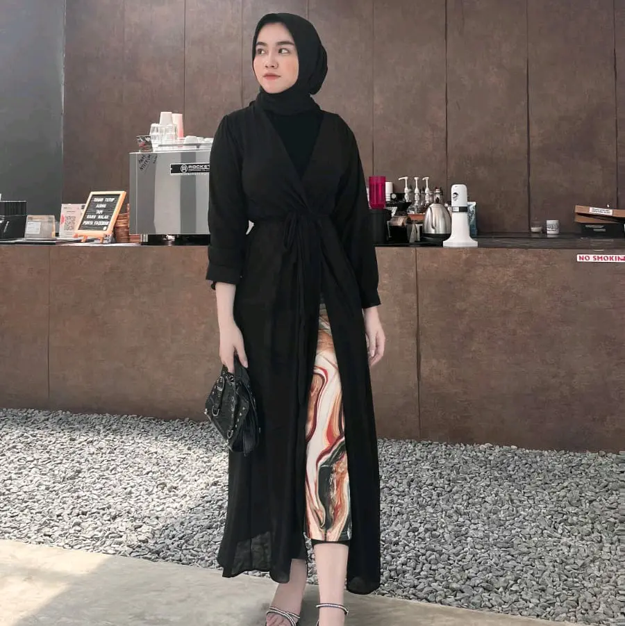 Clara outer ceruty/ Long Dress Polos gamis