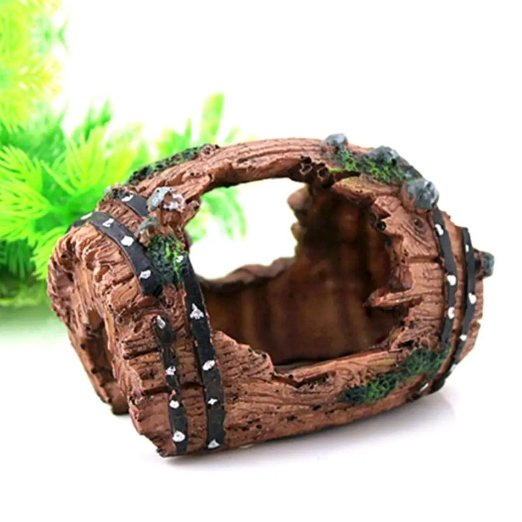Fish Tank Porous Hiding Cave Bucket Landscaping Decoration Aquarium Ornament