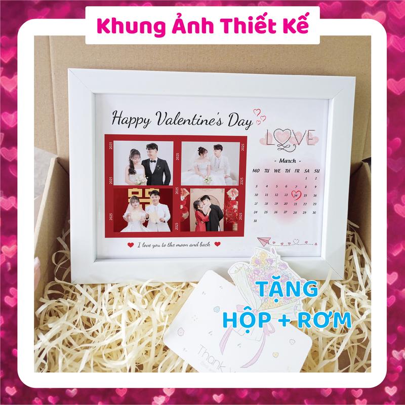 (TẶNG HỘP + RƠM) Khung ảnh thiết kế theo yêu cầu 15x21cm làm quà tặng Valentine, 8/3, sinh nhật, quà tặng người yêu, ngày kỷ niệm