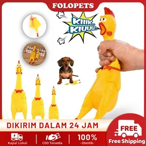 FOLOPETS Mainan kucing Anjing Ayam Karet Anti Sobek Screaming Chicken Pet Toys Mainan Hewan baju kucing rak sudut mainan tikus pemilih makanan mendunia
