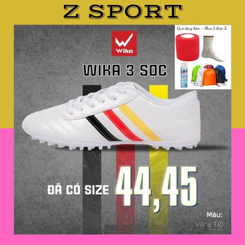 Giày 3 sọc Wika [TẶNG TÚI RÚT+TẤT+BÌNH XỊT KHỬ MÙI+BĂNG KEO],ba sọc da nhăn, giày đá bóng ,giày đá banh chính hãng Wika