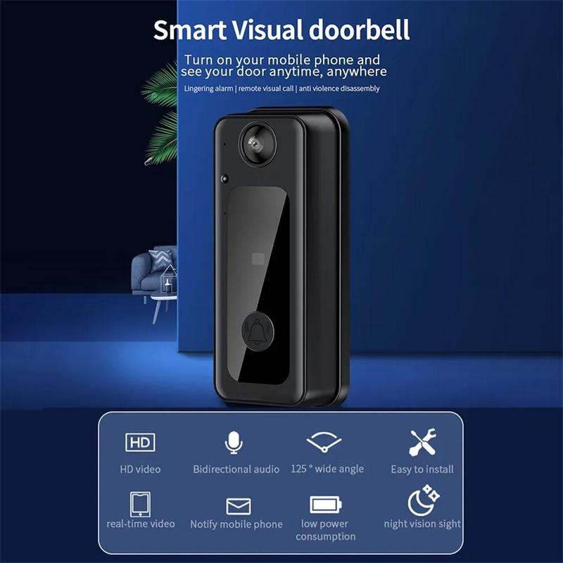 1080P Wireless Doorbell Camera, 1 Count 2-Way Audio Voice Changer Safe Doorbell, Waterproof Ring Doorbell Camera, 2.4Ghz WiFi Doorbell for Home Security 2