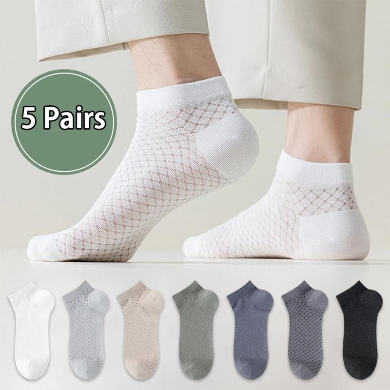 thumbnail image 2 of 5pars Men's Sports Md-calf Socks Cotton Socks, Ant-odor Sweat... 2 of 10