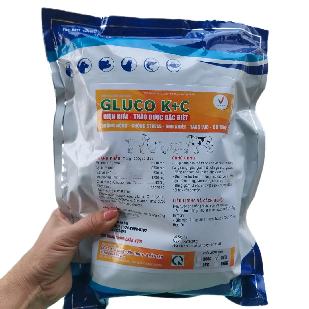 Điện Giải Thảo Dược Đặc Biệt Chống Nóng Chống Streess Giải Nhiệt Tăng Lực Bù Nước  Cho Vật Nuôi Mùa Nắng