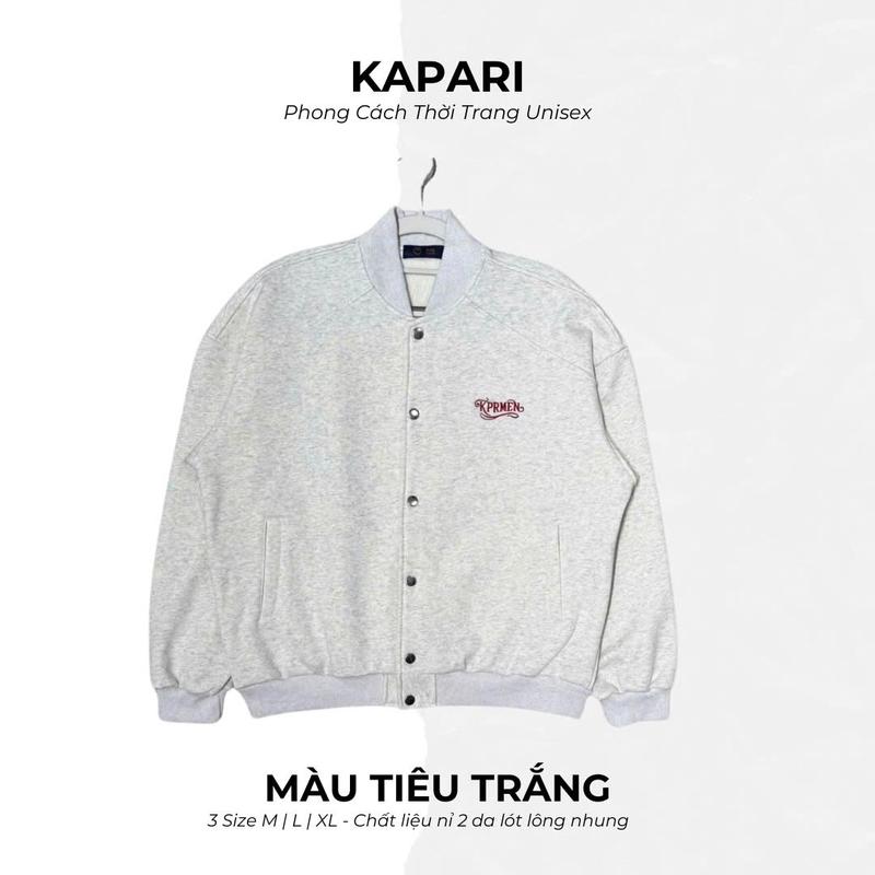 [DEAL MỞ BÁN] ÁO KHOÁC BOMBER KAPARI CỔ BẺ THỜI TRANG UNISEX NAM NỮ HOT TREND THÊU LOGO NỔI 6