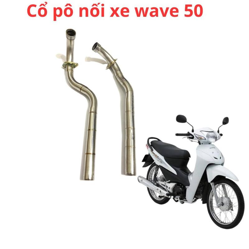 cổ pô inox gắn cho xe wave a 50 100 110 rs rsx blade không gỉ dùng để thay thế cổ pô theo xe