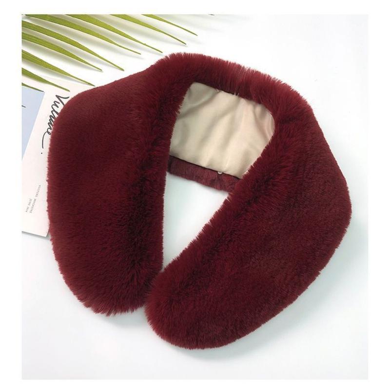 Product Introduction of Cross Collar Clothes Accessories Plush Neck Collar Fashion Neck Wrap Fake Collar Soft Warm Down Jacket Fur Collar Winter 10