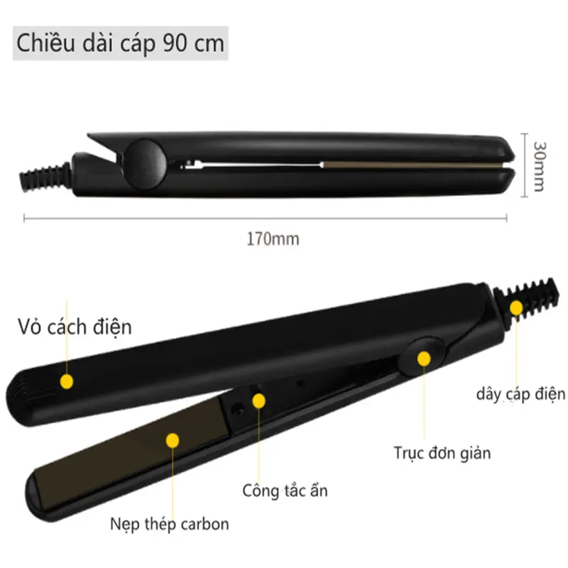 Máy Duỗi Tóc, Kẹp Thẳng, Ép Tóc Làm Xoăn Nhẹ Nhàng  lợi để dùng đi du lịch, Dễ sử dụng,Máy uốn tóc [2 in 1] 8
